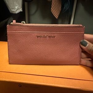 Michael Kors Women's Pink Slim Card Case (pearl Grey) Credit Card Wallet